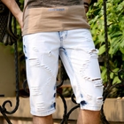 Justyle - Distressed Bleached Denim Shorts