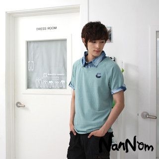 Short-Sleeve Pullover With Mock Collar