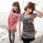 ZOO - Cross-Back Striped Print Top