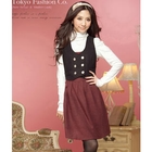 Tokyo Fashion - Inset Cropped Vest Color-Block Turtleneck Dress