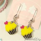 Sweet & Co. - Mini Yellow Cupcake Crystal Silver Earrings