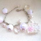 Fit-to-Kill - Pretty pink rose with ribbon baggage bractle(Hand made)