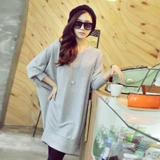 Batwing-Sleeve Pullover Dress