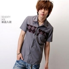 SeventyAge - Argyle-Print Short-Sleeve Shirt
