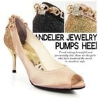 ganzi - Rhinestone Accent Satin Pumps