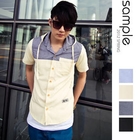 Sample - Striped Hooded Shirt