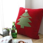 iswas - Christmas Tree Appliqué Fleece Cushion Cover