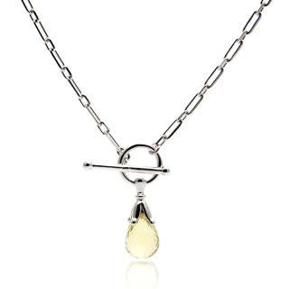 Round Toggle Lemon Quartz Briolette Necklace Round Toggle Lemon Quartz Briolette Necklace