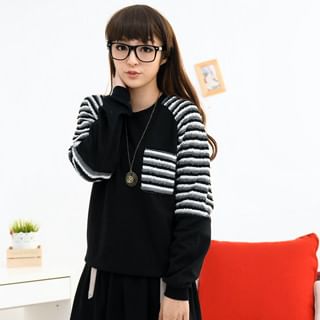 Knit Panel Raglan Pullover