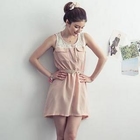 D.P-Shop - Lace-Yoke Sleeveless Chiffon Dress