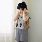 OrangeBear - Inset Striped Long Top Dotted Top