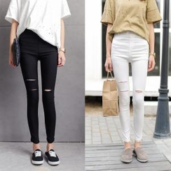 Porta - Distressed Twill Leggings Porta - Distressed Twill Leggings