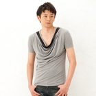 BLACK ASUKA - Drape-Front Layered Top