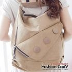 Fashion Lady - 2-Way Faux-Suede Zipped Backpack