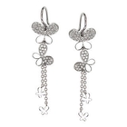 2CAN - Silver 925 + 18K White Gold Plate Butterfly Earrings