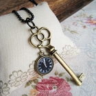 MyLittleThing - Key & Clock Necklace(Black)