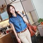 CLICK - Tab-Sleeve Denim Shirt
