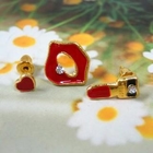 Angelove - Set of 3: Lips with Heart Earrings