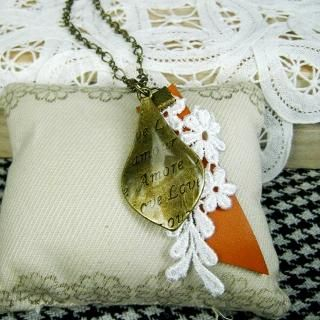 Copper Bonjour Drop Necklace