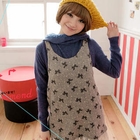 OrangeBear - Fleece-Trim Hooded Knit Dress