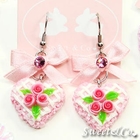 Sweet & Co. - Mini Pink Rose Cake Earrings