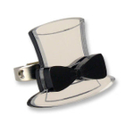 Sweet & Co. - Sweet Mirror Black Hatter Ribbon Silver Ring