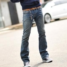 HOTBOOM - Washed Boot-Cut Jeans