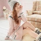 Tokyo Fashion - Patterned Hooded Sweater Dress