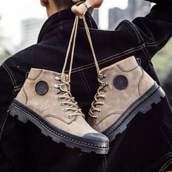 Shino - Faux-Leather Lace-Up Desert Boots Shino - Faux-Leather Lace-Up Desert Boots