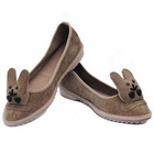 Maner - Genuine Leather Rabbit-Accent Flats