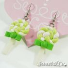 Sweet & Co. - Sweet Green Candy Lollipop Glitter Earrings