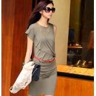 SOHO Central - Asymmetrical Sleeve Dress (Belt no Included)