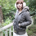 CatWorld - Faux-Fur-Trim Hooded Jacket