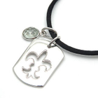 Bellini - Green Amethyst and 925 Silver Fleur-de-Lis Cutout Tag Pendants