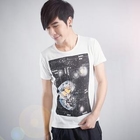 Sha 2 Shop - Scoop Neck Short-Sleeve Print Tee