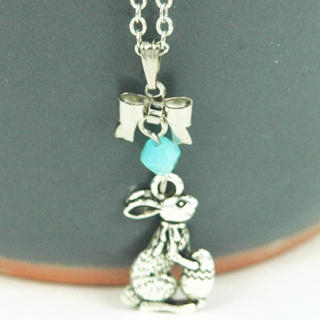 Silver Easter Bunny Necklace