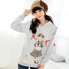 59 Seconds - Girl Print Ribbon-Detail Hooded Pullover