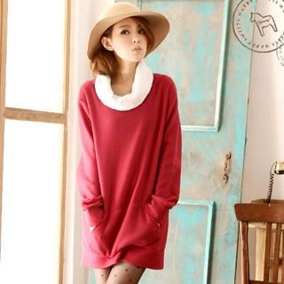 Fleece-Collar Long Pullover Fleece-Collar Long Pullover