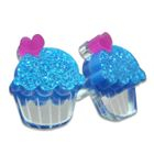 Sweet & Co. - Sweet Glitter Blue Mirror Cupcake Stud Earrings