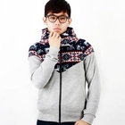 BoynMen - Nordic Pattern Yoke Zip Hoodie
