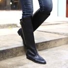 STYLEKELLY - Faux Leather Zip Tall Boots