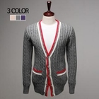 Style YOURS - Stripe-Trim Cable-Knit Cardigan