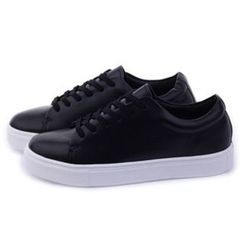 Ohkkage - Faux-Leather Lace-Up Sneakers Ohkkage - Faux-Leather Lace-Up Sneakers