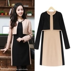 HUVIA - Inset Jacket Color-Block Dress