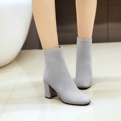 Pastel Pairs - Block Heel Short Boots Pastel Pairs - Block Heel Short Boots