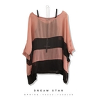 Dream Star - Set: Striped Chiffon Top+Camisole+Necklace