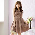 JK2 - Bow-Accent Pleated Party Dress