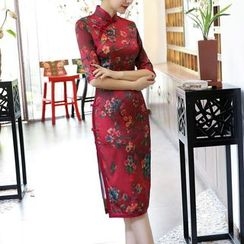 Miss Four Qipao - 中袖碎花旗袍 Miss Four Qipao - 中袖碎花旗袍