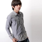 SeventyAge - Striped-Hem Long Sleeve Shirt
