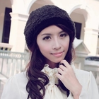 Momiton - Bow-Accent Wool Blend Beret